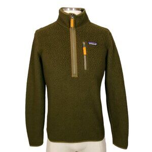 Patagonia Men's Retro Pile Pullover Olive Green Sz Small